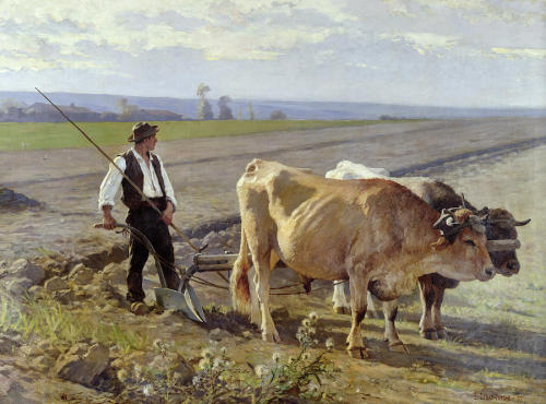 The Furrow by Édouard Debat-Ponsan (French, 1847-1913)