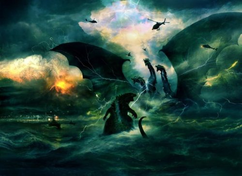 olvaheinerthewatcher:Godzilla II: King of the Monsters concept art by Christopher Shy