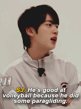 No One: Seokjin: Ah Yoongi Is So Good At Volleyball Because These Days He Does [insert Random Sports