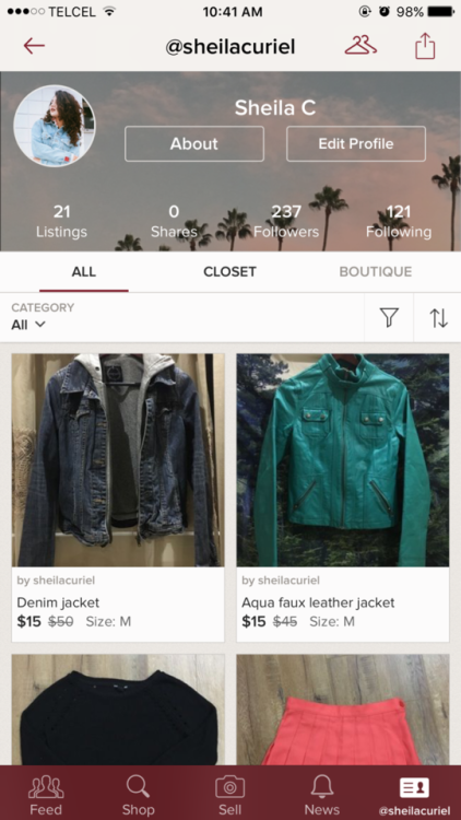sheilacuriel:Selling some stuff from my closetAt Poshmark