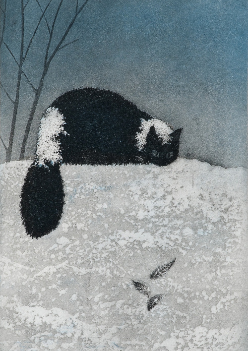 redlipstickresurrected:Väinö Rouvinen (Finnish, b. 1932, Tuupovaara, North Karelia, Finland) - A Cat