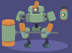 green-apteryx:A good robot, a giant mallet,