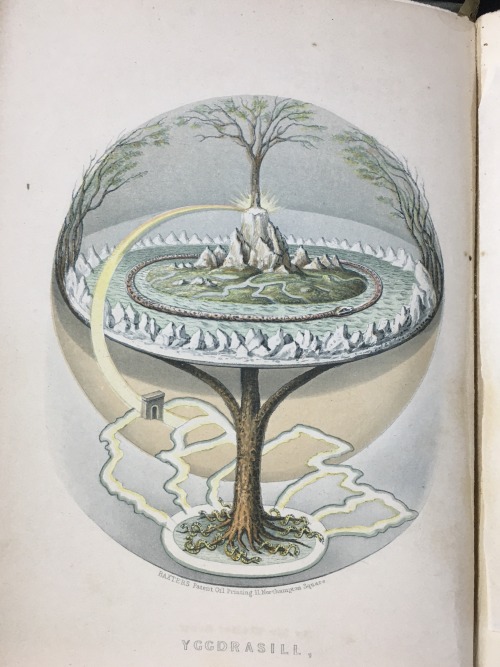 Illustration of Yggdrasil from a frontispiece. In ancient Norse cosmology, Yggdrasil is the center o