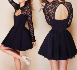 teenfashionxx:  Black lace dressAvailable