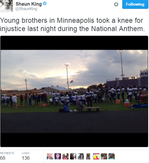 4mysquad:High school players across country kneel during national anthem #blacklivesmatter 