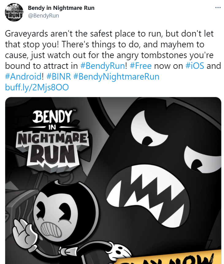 Bendy In Nightmare Run Is A Challenging Runner Game On Mobile