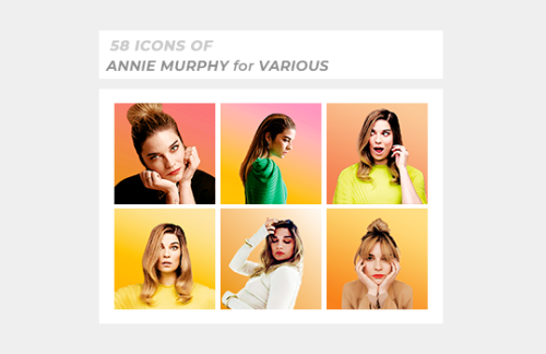 davidbrewer:58 Annie Murphy icons (from a couple recent photoshoots) In various shades of yellow and