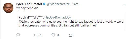 moshbrotatoes:  everyone: tyler’s gay???!!?!?!?!!?!tyler: