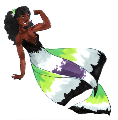 a-spec-tacular: babyitsbirdoutside: An aroace mermaid. My contribution to pride month! Pan Mermaid |