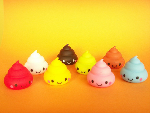 Kawaii Cute Poo Mini Rubber Doll Collection Smile Toy Rare Japan