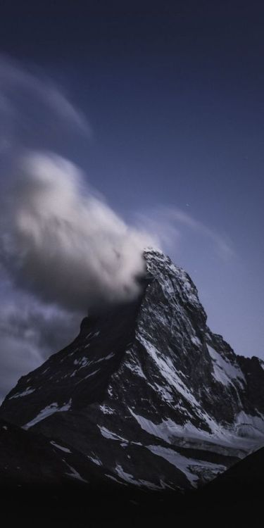 Matterhorn, mountain, cloud at peak, 1080x2160 wallpaper @wallpapersmug : bit.ly/2EBfd6v - ht