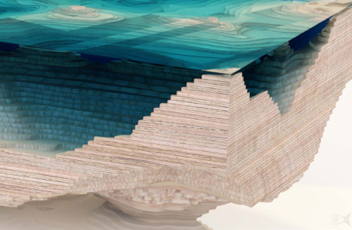 cjwho:Layered Glass Table Concept Creates a Cross-Section of the Ocean by Duffy London | via With 