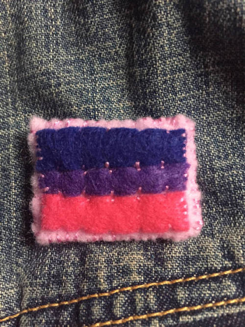 Bisexual/LGBT Pride Flag Pin // crampedfingers