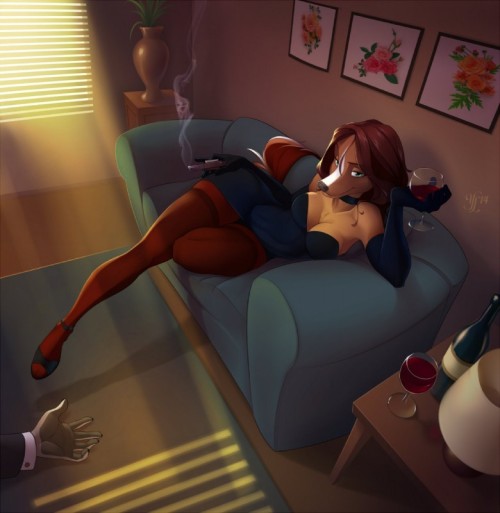 jericacat:  furrycatgirl:  furvert4life:  Even though I feel like I’m involved in a husband murder plot here….those stockings still make me want to ravish her on that sofa..like NOW!  Source  I would just push the body away, worry bout that never