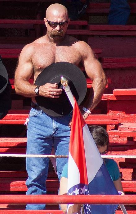 This cowboy is one stunningly handsome, hairy, sexy man and with an awesome beard - WOOF