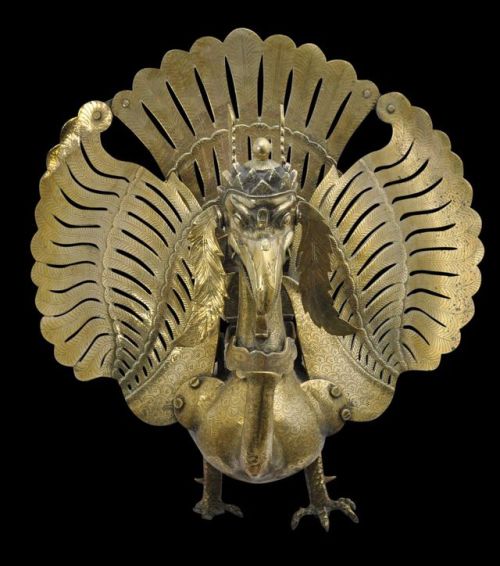 Cast Brass Shadow Puppet (Wayang) Theatre Lamp (Blencong)Central or East Java, Indonesialate 18th-19