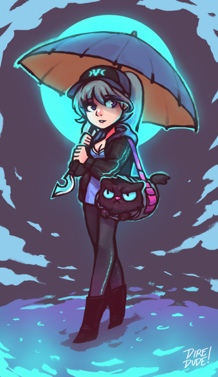 diredude - Rain comes with the moonlight, stay dry Luna!It gets...