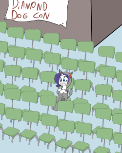 vixyhoovesmod:  hats-and-horses:  sturmtruppen:  Rarity goes to a diamond dog con by ~Kl0ndike best whiny whitehorse all others go home  oh my god poor horse  dawwww XD  id go to a diamond dog con…..if anything to just keep rarity company XD  Awww