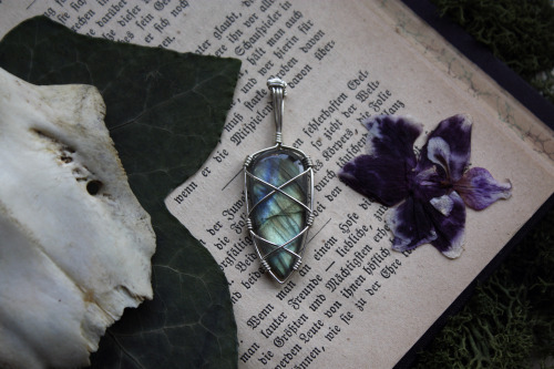 90377:All these beautiful wire wrapped labradorite and amethyst pendants are now available at my Ets