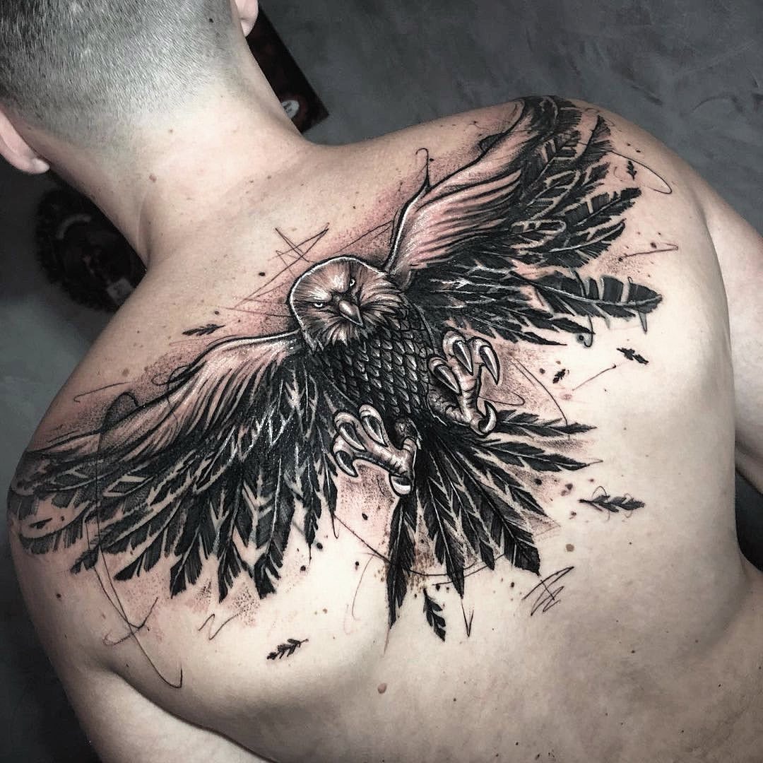 eagle tattoo back  Buscar con Google  Tattoos for guys Back tattoo Back  tattoos for guys upper