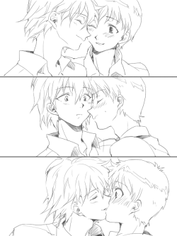 senseiyaoi:  kaworu x shinji by ~fonppo