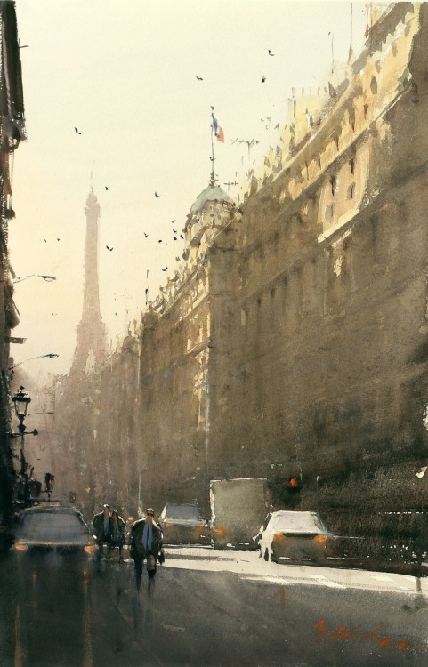 irakalan: PARISArtist JOSEPH ZBUKVIC(watercolor)