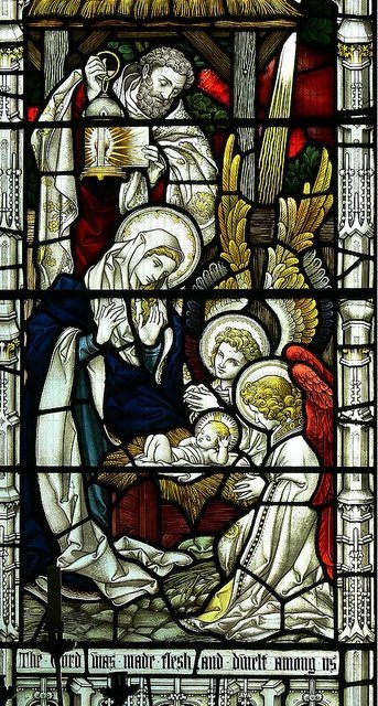 Stained glass. St Michael. Warmington, Warwickshire
