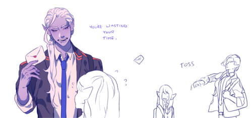 mintpeanut:high school au is just an excuse to not draw their canon clothes thnxthe thing with lotor