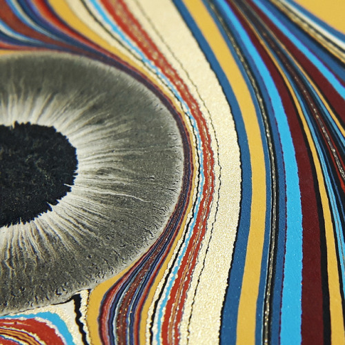 renato-crepaldi:Some detailed photos of a Tiger Eye marbled paper done by Renato Crepaldi. “Aqueous 