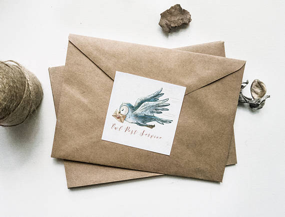 Envelope seal sticker, bird post