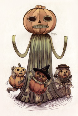 rubbersoul333:  From drawlloween and inktober day 6: Pumpkinget it in Redbubble!