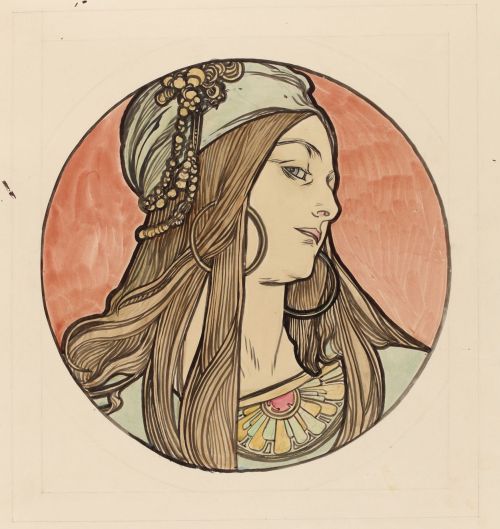 overdose-art: Alphonse Mucha, Stained-glass windows for the Fouquet shop, c. 1915