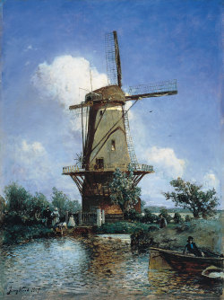 catonhottinroof:  Johan Barthold Jongkind (1819-1891), Windmill near Delft, 1857 Paul Gabriël (1828-1903), A mill on a polder, c.1889 Johan Barthold Jongkind, Mills in Rotterdam, 1857 Paul Gabriël, Windmill on a pond Jacob Isaackszoon van Ruisdael