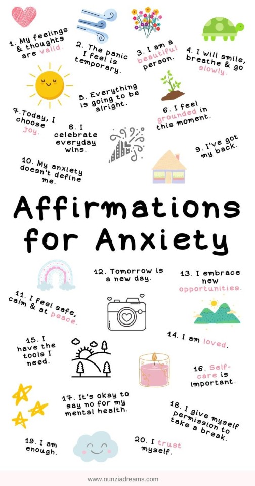 self affirmations for anxiety