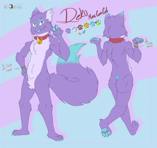  A fursona reference sheet for @Deku_Cat on Twitter!A good way to get back into commissions is drawi