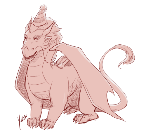 Birthday dragon.Last of these daily sketches, since I’ve made up for my sick days. =3