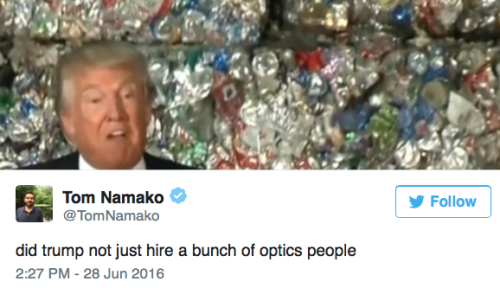 yobaba2point0: micdotcom: Trump gave a speech in front of a pile of garbage Donald Trump may have ho