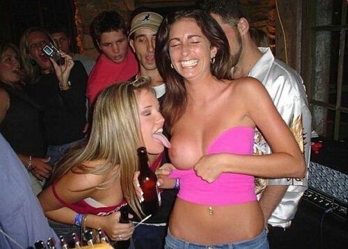 Porn Pics drunkgirlsblog:  Licking her boob … http://bit.ly/1NPuFKl