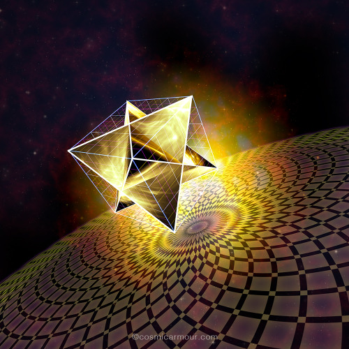 Cosmic Cube with Merkabah by Anna Vincitorio -...