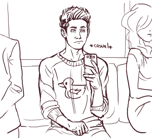 artofobsession:  Niall just wanted a picture of the hot guy on the train.  — based on ky’s fic