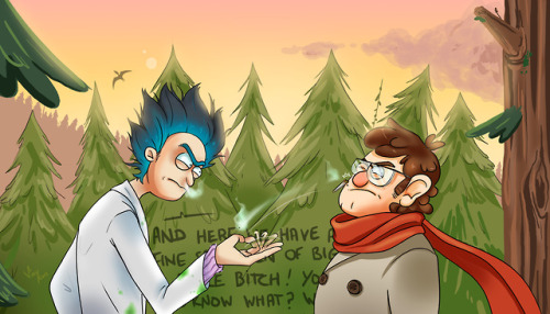 Young Rick and young Ford?! Hell yes!Redraw of a scene from the great comics : THE VEX FILES by @smu
