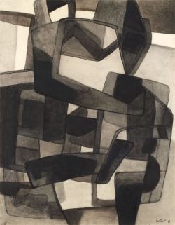 thunderstruck9:Maurice Estève (French, 1904-2001), Composition, 1978. Charcoal on paper, 65 x 50 cm.
