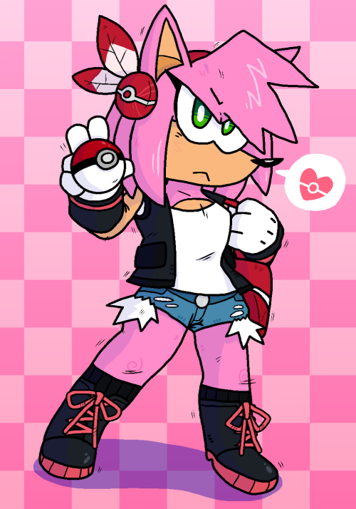 genopaint: Really wanted to draw Amy Rose today, so I spent my time redrawing a few of my old Amy a