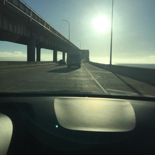 #hazy morning drive into the city (at Richmond–San Rafael Bridge)