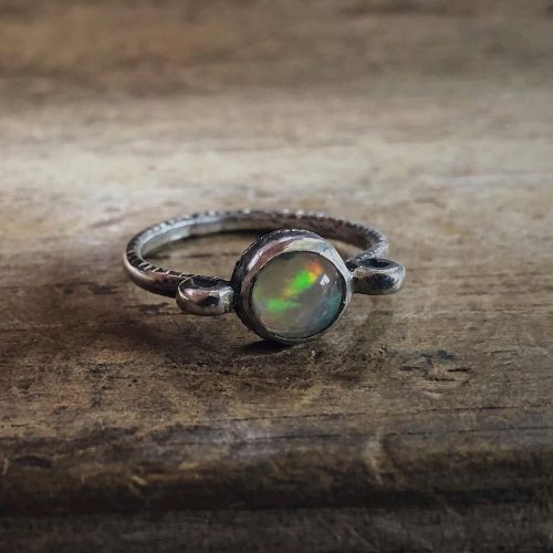 -Opal Heart Ring- *Not for sale* Hand fabricated, all parts forged on the anvil. No casting, No elec