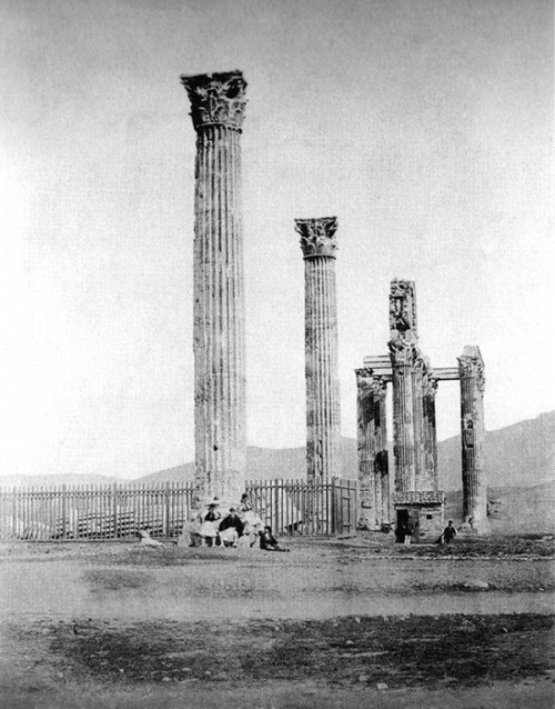 hellas-inhabitants: Athens,Greece.The Temple of Olympian Zeus 1853-4, also known as the Olympieion.&