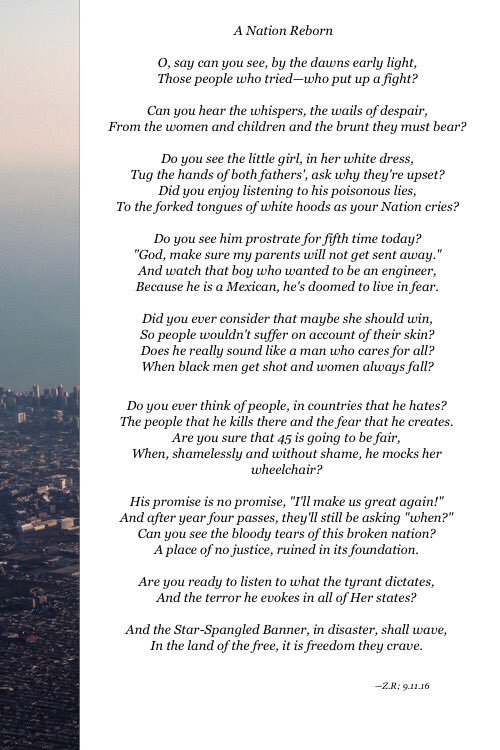 a nation reborn – a poem i wrote in light of the presidential elections. i’ve found myself los