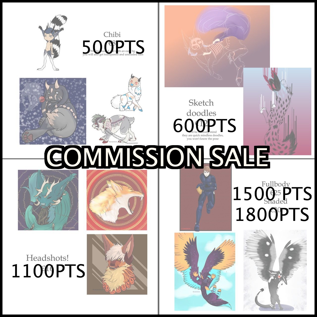 Having a really cheap commission sale over on Deviantart!!
I really want some DA points for some stuff, so go check it out ->
https://www.deviantart.com/manivur2/art/COMMISSION-SALE-831010630
Also having a character sale! Want all kids gone because...