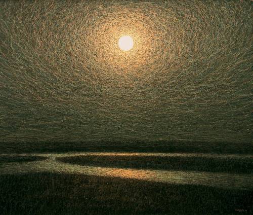 redlipstickresurrected:  Ivan Marchuk aka Ivan Stepanovych Marchuk aka Іван Марчук (Ukrainian, 1936, Moskalivka, Halychyna, Ukraine, based Kiev, Ukraine) - Moonlight, Paintings: Oil on Canvas