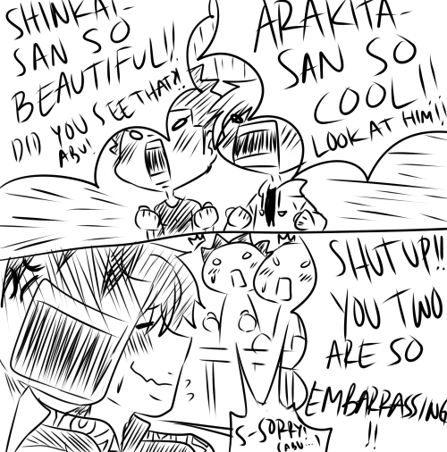 chaossuta21: the cute kouhais trying to cheer for their favorite senpais (*≧∇≦*)